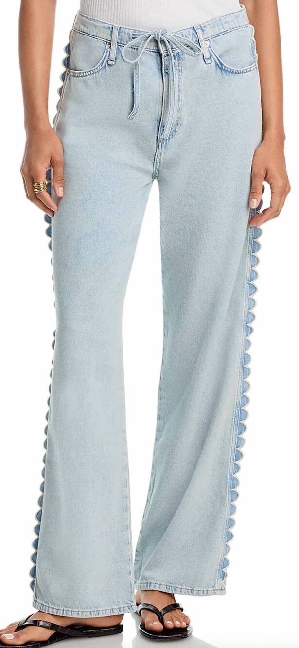 NEW RAG & BONE phoebe featherweight drawstring jeans in scallop